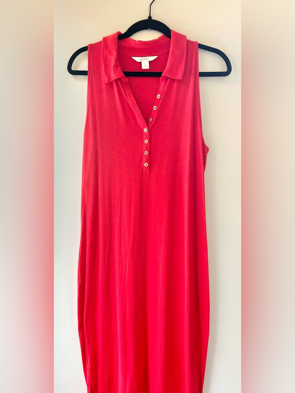 Lilly Pulitzer Reema Sleeveless Polo knit Tank Dress in Mizner Red L
